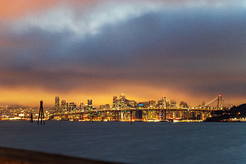Sea, Cities, Architecture, City, Lights, Bridge HD wallpaper