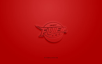 Indy Fuel, creative 3D logo, red background, ECHL, 3d emblem, American Hockey Club, Indianapolis, USA, 3d art, hockey, Indy Fuel 3d logo HD wallpaper