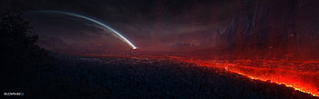 Red Space HD wallpaper