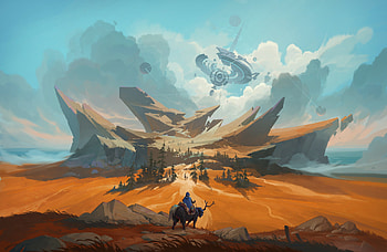 Epic Sci-Fi Landscape: Futuristic Desert Odyssey, Sci Fi, landscape HD wallpaper