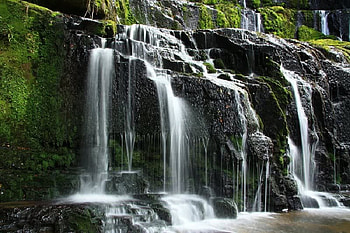 Waterfalls, falls, river, water, rock HD wallpaper
