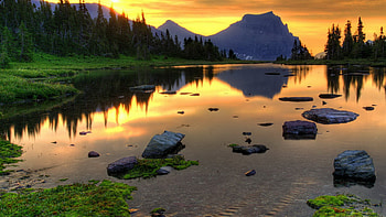 Sunset Lake, beautiful, , lake, sunset HD wallpaper