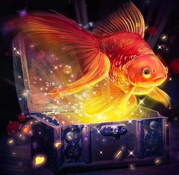 Goldenfish, harsh taggar, fish, orange, summer, chest, fantasy, yellow, red, pesti, vara HD wallpaper