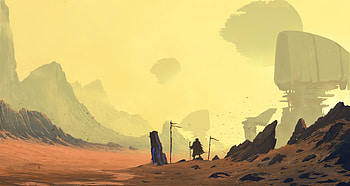 Art, Desert, Storm, Traveler, Wayfarer HD wallpaper