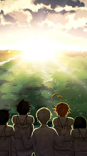 Promised Neverland anime, Engaging storyline, Captivating plot twists, Suspenseful moments HD phone wallpaper