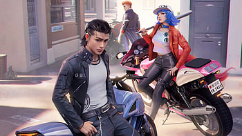 Three Bikers, biker, artist, artwork, digital-art, artstation HD wallpaper