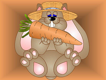 Bunny and Carrot, animal, bunny, carrot, hat HD wallpaper