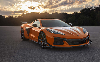 Chevrolet Corvette C8 Z06, exterior, orange Corvette C8 Z06, American sports cars, Chevrolet, supercar HD wallpaper
