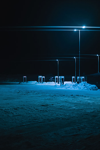 Winter, Twilight, Snow, Lights, Dark, Shine, Light, Lanterns, Dusk, Evening HD phone wallpaper