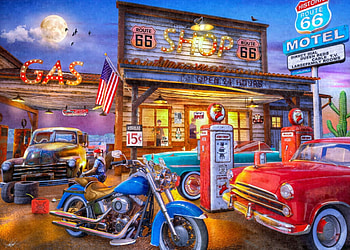 Old Southern Gas Station, painting, art, pictura, gas station, dominic davison HD wallpaper