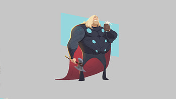 Thor Eating Ice Cream, thor, superheroes, artwork, art, digital-art, minimalism, artstation HD wallpaper