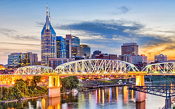 Nashville, Tennessee, Evening sunset, Skyscrapers HD wallpaper