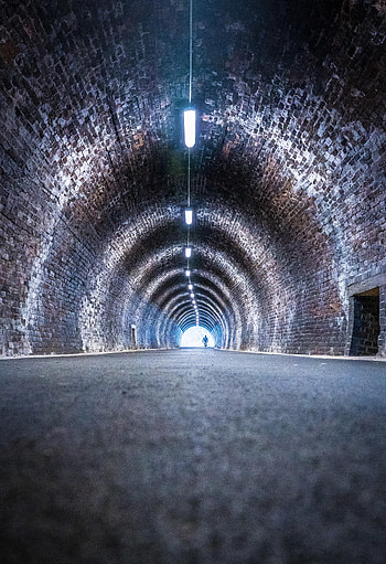 Shine, Light, Silhouette, Miscellanea, Miscellaneous, Tunnel HD phone wallpaper