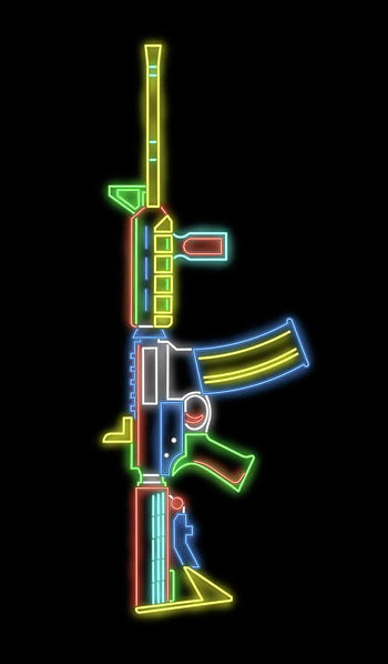 Néon, AK-47, gun, lumineux HD phone wallpaper
