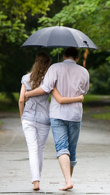 Love Story, Couple With Umbrella HD phone wallpaper