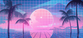 Retro Wave Moonrise | Vaporwave Aesthetic, vaporwave, moon, artistic, retrowave HD wallpaper