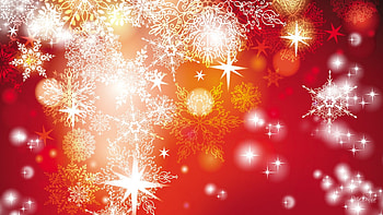 Snowflakes and Stars on Crimson, winter, glowing, feliz navidad, stars, sparkles, bright, snow, shine, christmas, red, flakes HD wallpaper