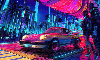 Porsche X Cyberpunk 2077, cyberpunk-2077, 2021-games, games, artist, artwork, digital-art, artstation HD wallpaper