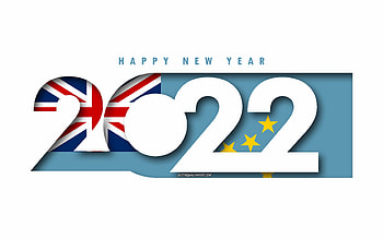 Happy New Year 2022 Tuvalu, white background, Tuvalu 2022, Tuvalu 2022 New Year, 2022 concepts, Tuvalu, Flag of Tuvalu HD wallpaper