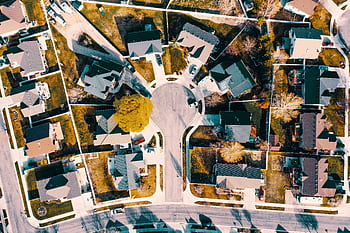 Aerial view capturing the layout of a suburban neighborhood in Herriman, Utah. HD wallpaper
