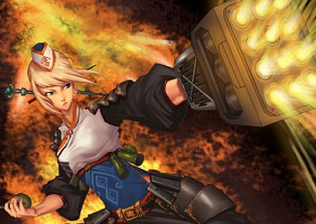 Dungeon Fighter, dungeon fighter online, games, blue eyes, armour, dfo, weapons, grenade, armor, video games, female HD wallpaper