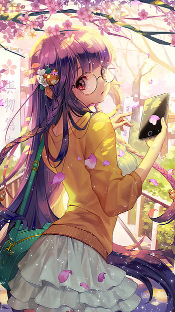 Anime girl, hair, pink HD phone wallpaper