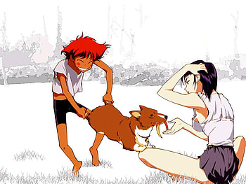 Faye Faye!!!!!, dog, girl, anime, boy HD wallpaper