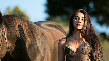 Tough, cowgirls, ranch, horses, brunettes HD wallpaper
