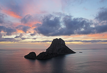 Cliff of sea, sunset, nature HD wallpaper