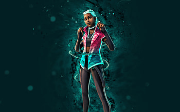 Vogue Visionary, , blue neon lights, Fortnite Battle Royale, Fortnite characters, Vogue Visionary Skin, Fortnite, Vogue Visionary Fortnite HD wallpaper