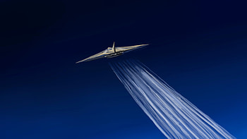 Fighter Jet With Contrails, aircraft, jet, sky, blue, artist, artwork, art, digital-art, ai, deviantart HD wallpaper