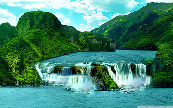 Tropical Waterfall Wide for HD wallpaper