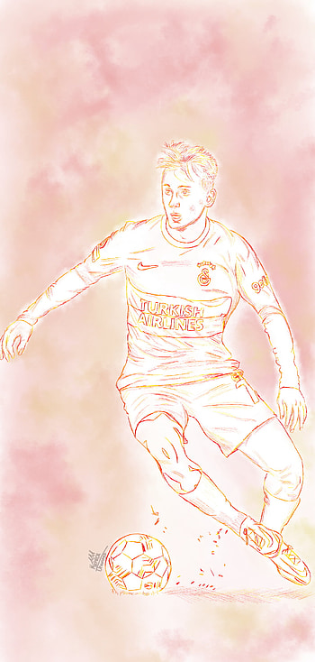 Kerem Aktürkoğlu, Fatih terim, UEFA, sketch, Galatasaray, football HD phone wallpaper