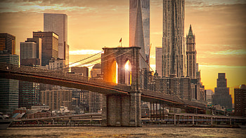Lower Manhattan, Brooklyn Bridge HD wallpaper