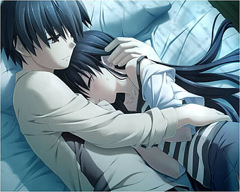Hug, cute, girl, boy HD wallpaper