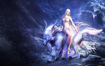 woman riding on an animal, animal, abstract, fantasy, woman HD wallpaper