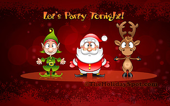 Christmas of Santa, Elve and Reindeer HD wallpaper
