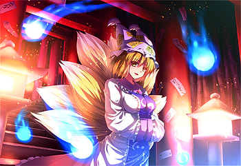 Yakumo Ran, sexy, hot, cute, beautiful, tail, beauty, anime girl, pretty, touhou, tagme, fox tail, stunning HD wallpaper