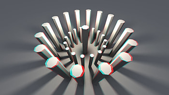 Shine, Light, 3D, Figurines, Figures, Sticks, Anaglyph HD wallpaper