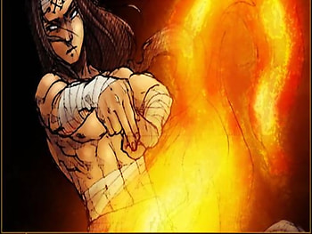 Neji Training, naruto, neji, fire, training HD wallpaper