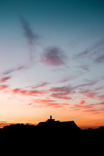 Sunset, Twilight, Building, Dark, Dusk, Outlines HD phone wallpaper