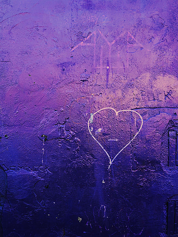 Art, Love, Violet, Wall, Purple, Heart HD phone wallpaper