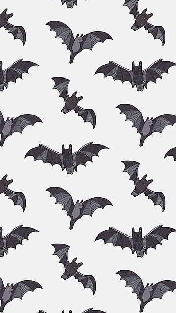 Bats, October, White, Black, Halloween, Patterns HD phone wallpaper