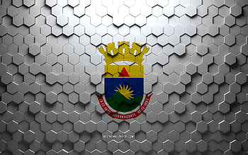 Flag of Belo Horizonte, honeycomb art, Belo Horizonte hexagons flag, Belo Horizonte, 3d hexagons art, Belo Horizonte flag HD wallpaper