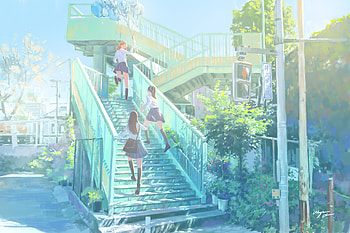 Anime Girls After School , anime-girl, anime, artist, artwork, digital-art, artstation HD wallpaper