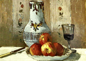 Apples and Pitcher Still Life 1, artwork, still life, wide screen, apples, pitcher, painting, art HD wallpaper