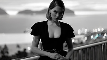Lea Seydoux 2024, lea-seydoux, celebrities, girls, monochrome, black-and-white HD wallpaper