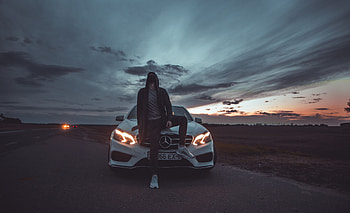 Cars, Car, Mask, Human, Person, Mercedes, Hood HD wallpaper