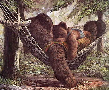 A NAP WITH MOM, nap, garden, bear, sleep HD wallpaper