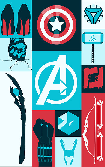 Avengers, blue, symbols HD phone wallpaper